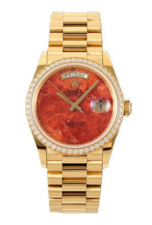 ساعة رولكس 36 مم بمينا جوهرة 128238