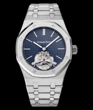 Audemars Piguet Royal Oak Openworked Style Watch - Blue Dial, Silver-tone Case