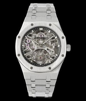 Audemars Piguet Royal Oak Skeleton Style Watch - Openworked Dial, Silver-tone Case