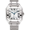 Cartier Santos Style Watch - White Dial, Silver-tone Bracelet