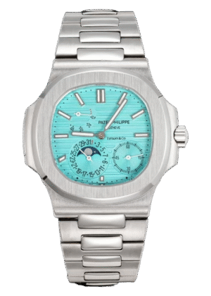 Patek Philippe Nautilus 5712 Style Watch - Turquoise Dial, Silver-tone Case