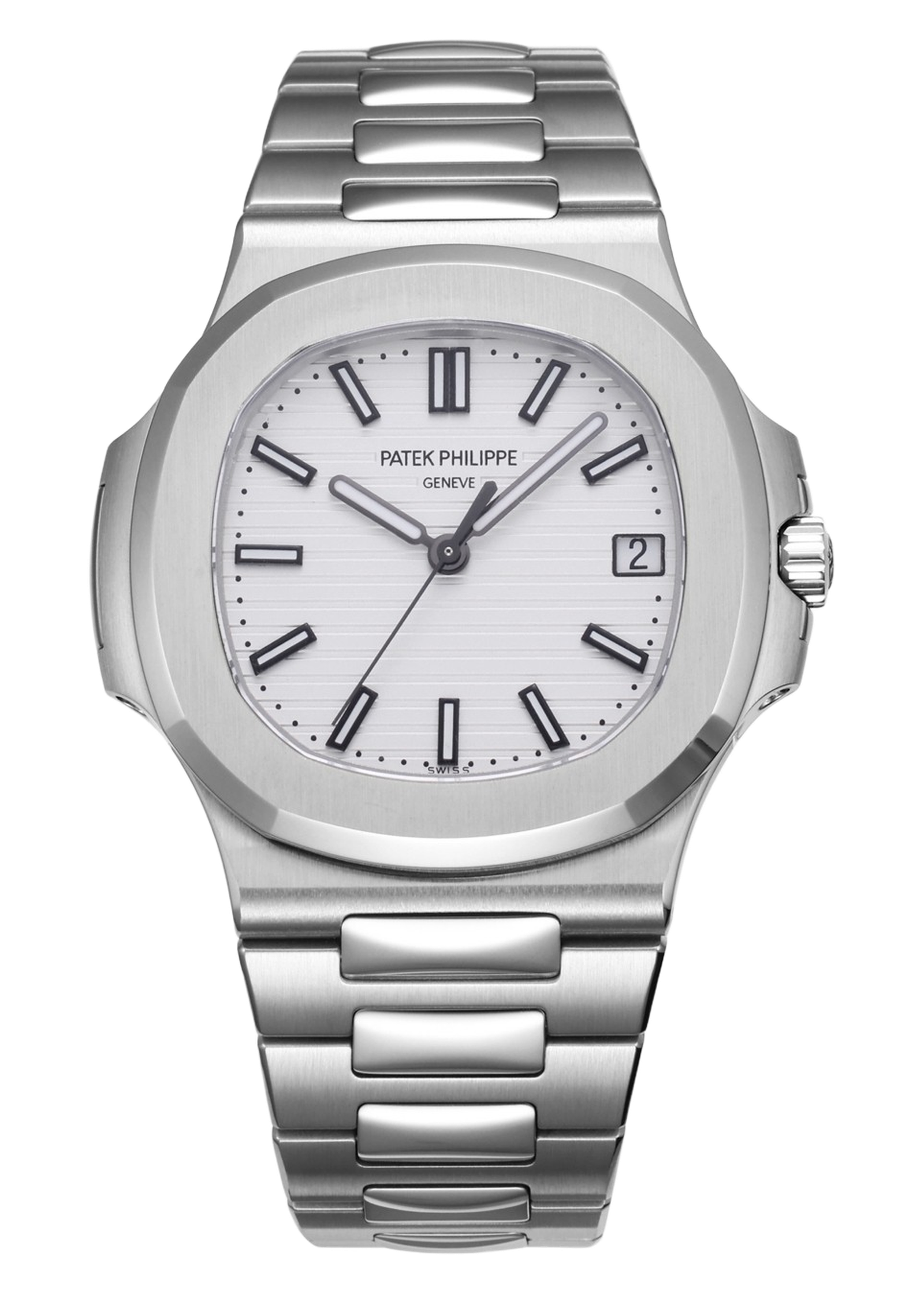 Patek Philippe Nautilus 5711 Style Watch - White Dial, Silver-tone Case