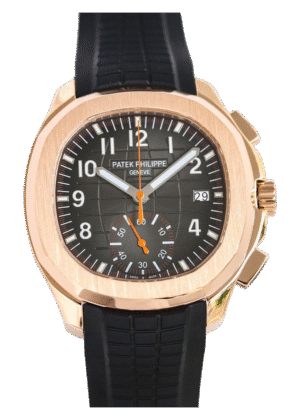Patek Philippe Aquanaut 5968 Style Watch - Black Dial, Rose-gold-tone Case