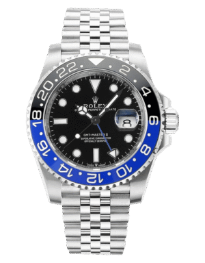 Rolex GMT-Master II Style Watch - Black Dial, Silver-tone Case