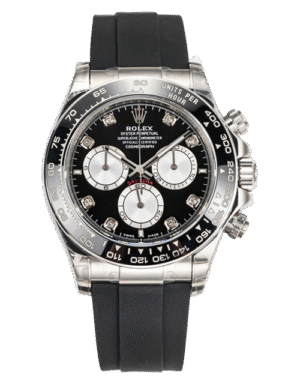 Rolex Daytona Style Watch - Black Dial, Silver-tone Case